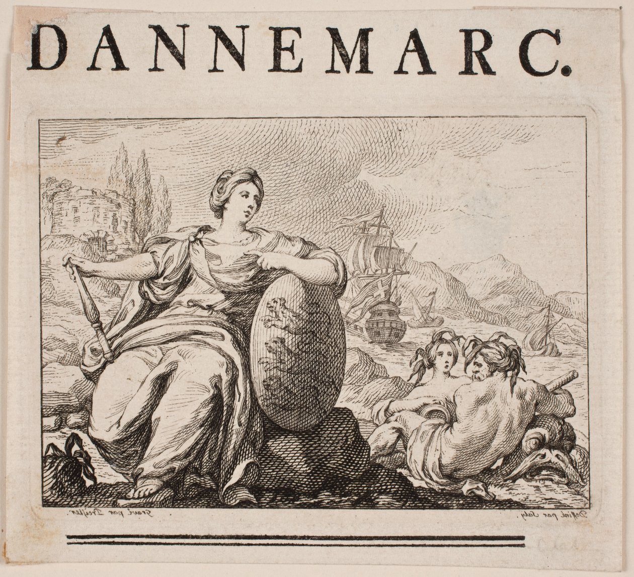 Vignet til P. H. Mallet: Dějiny Dánska I, 1758 od Johan Martin Preisler