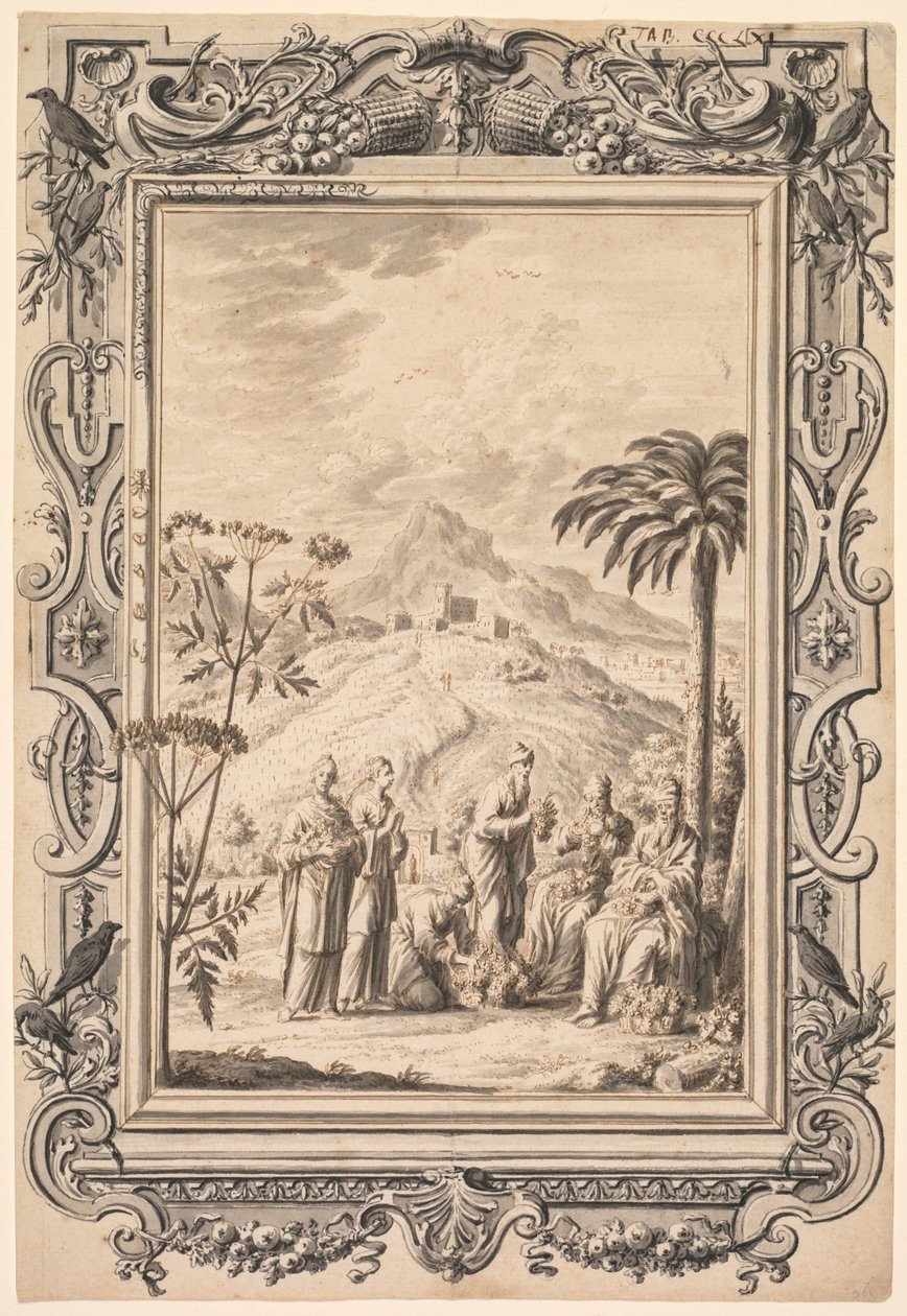 Ilustrace a návrh ohraničení pro Kupfer-Bibel (Měděná Bible) od Johan Melchior Füssli