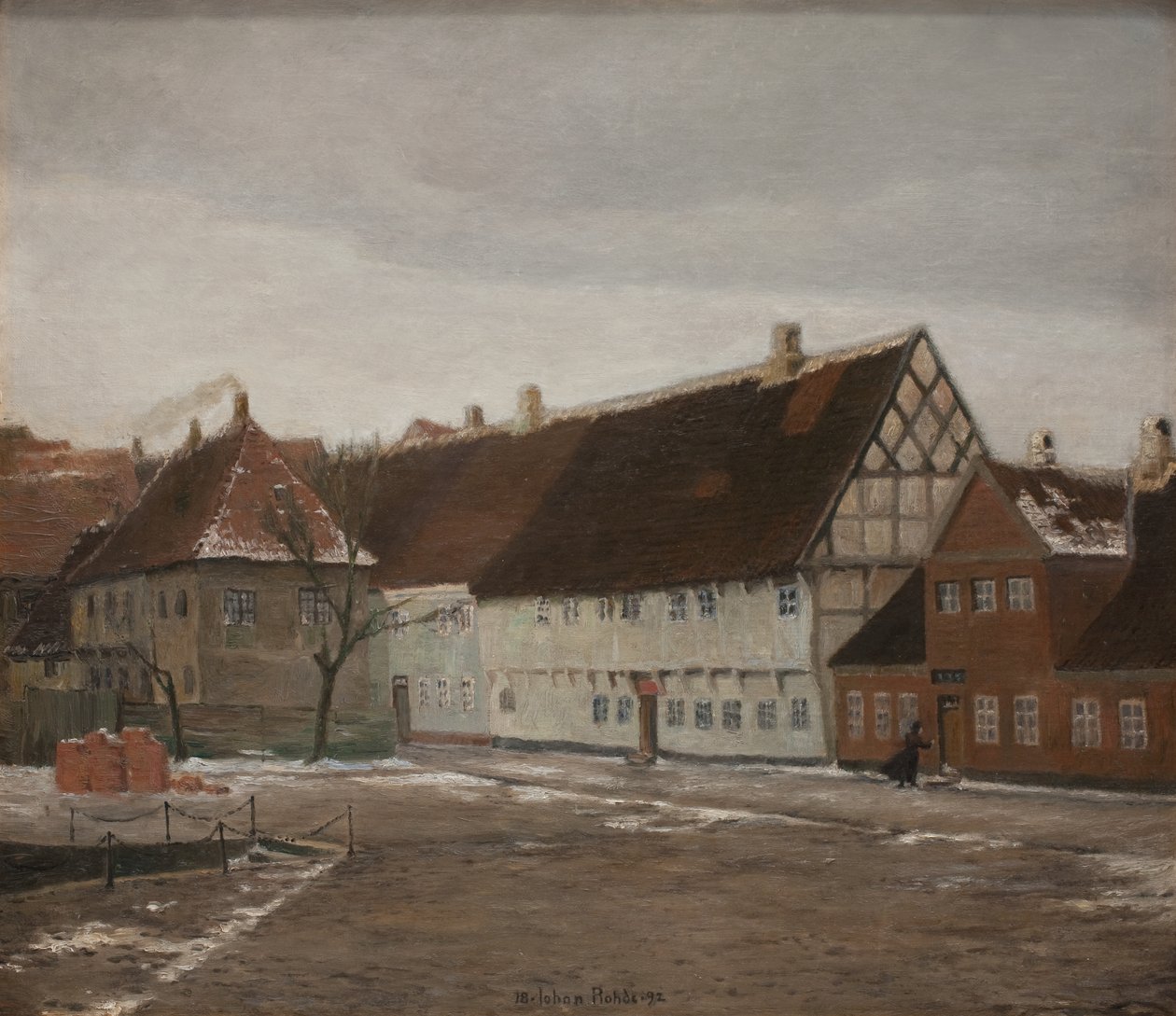 Zimní večer v Ribe, Jutsko od Johan Rohde