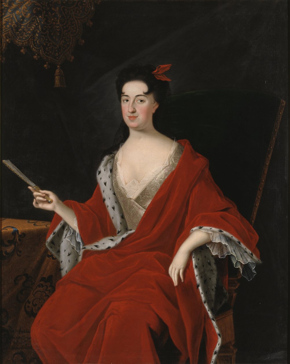 Catherine Opalinska, reine de Pologne - Portrét Kateřiny Opalinské (1680-1747), královny Polska, od Starbus, Johan (1679-1724). Olej na plátně. Rozměr: 145 x 117 cm. Národní muzeum Stockholm od Johan Starbus
