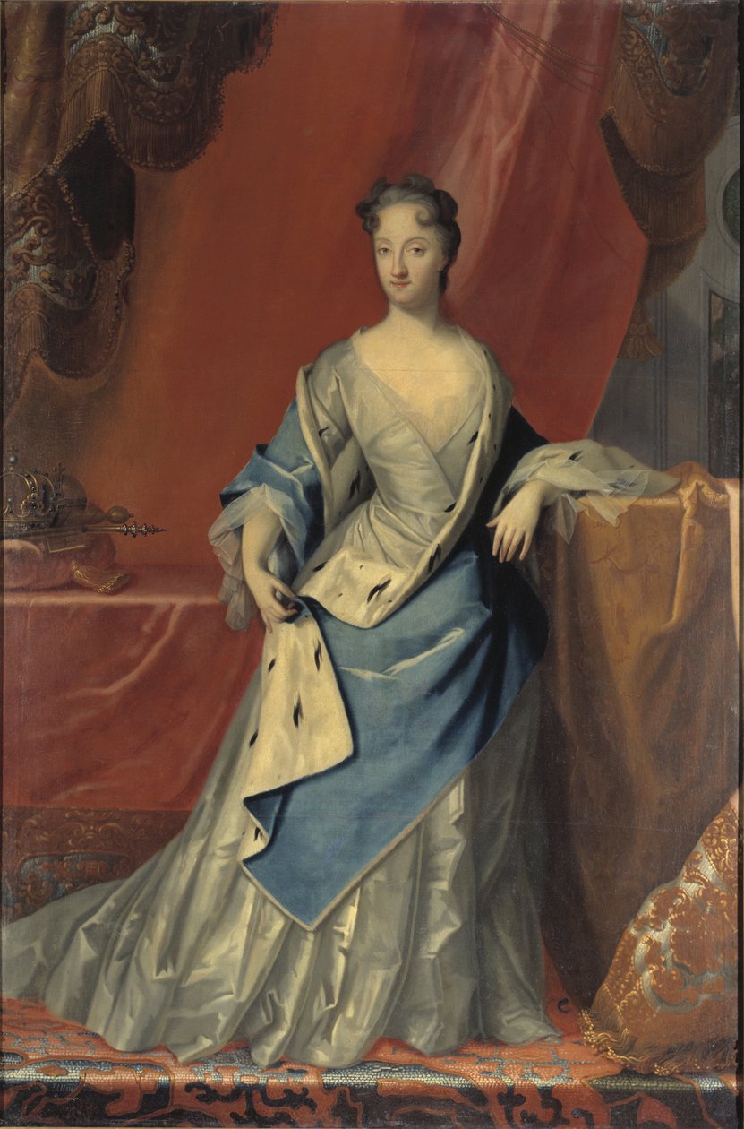 Portrét Ulriky Eleonory (1688-1741), královny Švédska, od Starbus, Johan (1679-1724). Olej na plátně. Rozměry: 210x135 cm. Národní muzeum Stockholm od Johan Starbus