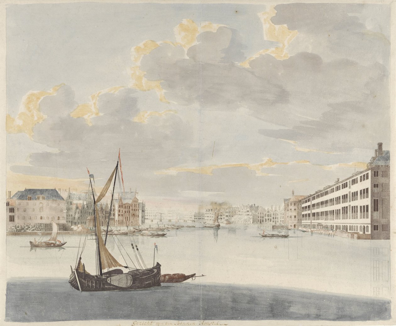 Pohled na Binnen-Amstel v Amsterdamu od Johan Teyler