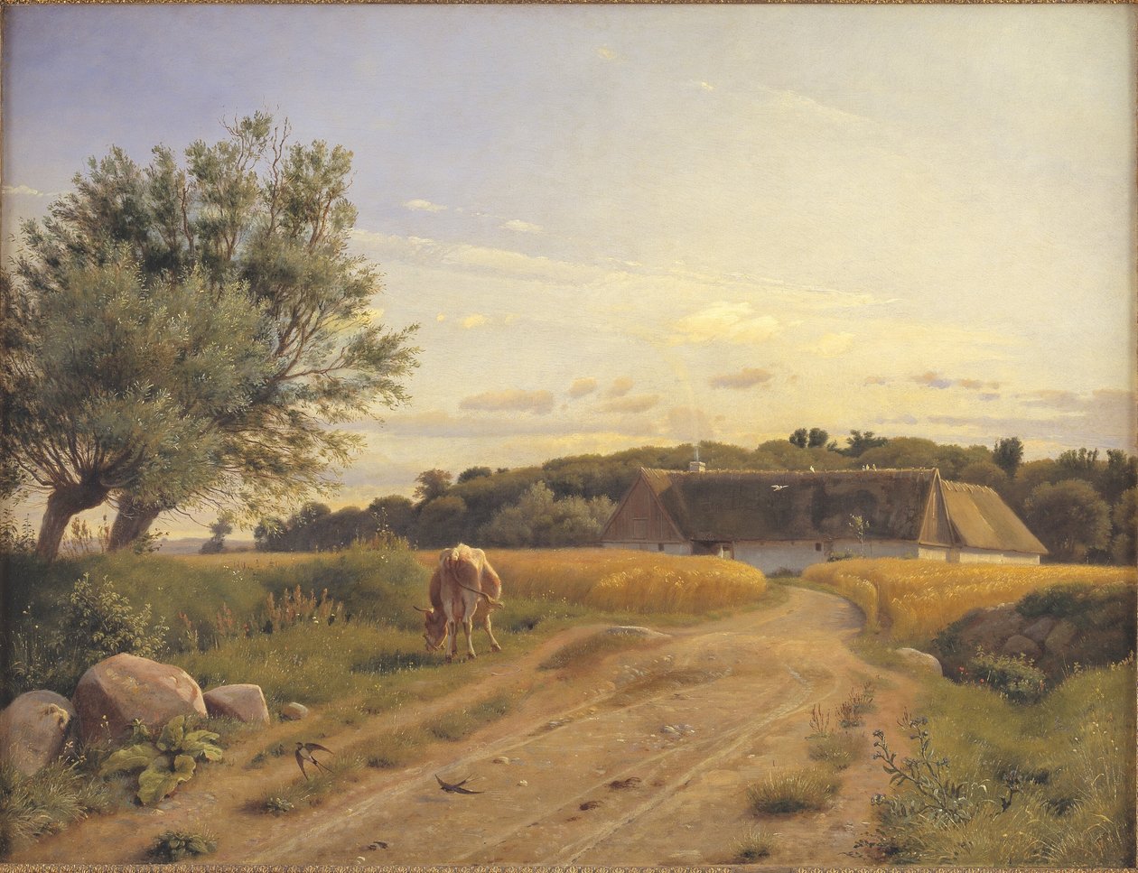 Croft v Lodskově poblíž Vognserup Manor, Zéland od Johan Thomas Lundbye