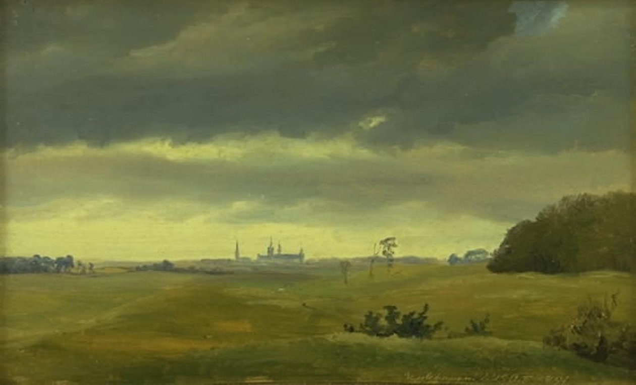 Pohled na Frederiksborg z Hestehavenu od Johan Thomas Lundbye