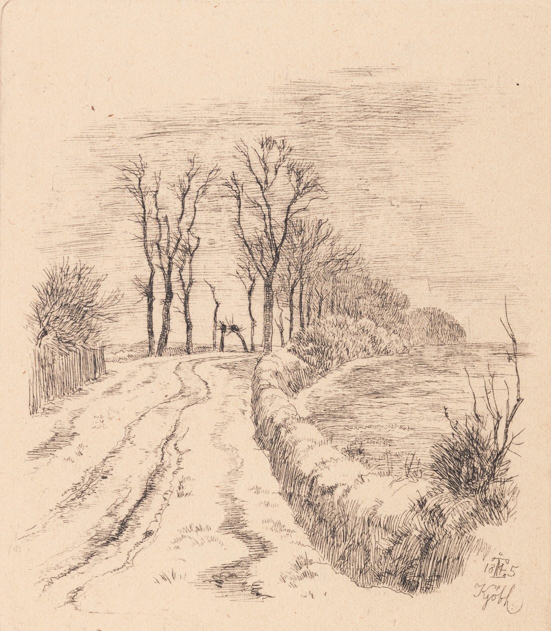 Allé od Vallø od Johan Thomas Lundbye