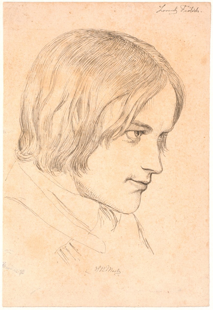 Portrét malíře Lorenze Frølicha (1820-1908) od Johan Thomas Lundbye