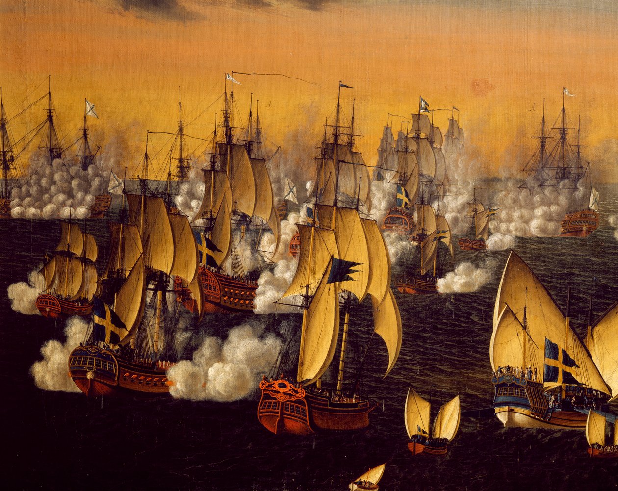 Bitva u Bjorko poblíž Stockholmu od Johana Tietricha Schoultze (1754-1807) od Johan Tietrich Schoultz
