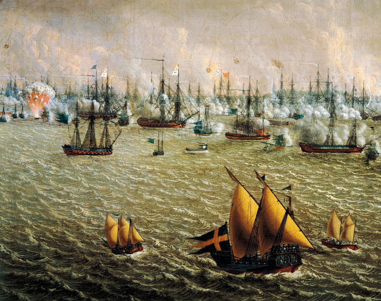 Bitva u Skargardu mezi švédským a ruským loďstvem kvůli švédské nadvládě nad Finskem, 10. července 1790, Johan Tietrich Schoultz (1754-1807), rusko-švédské války od Johan Tietrich Schoultz