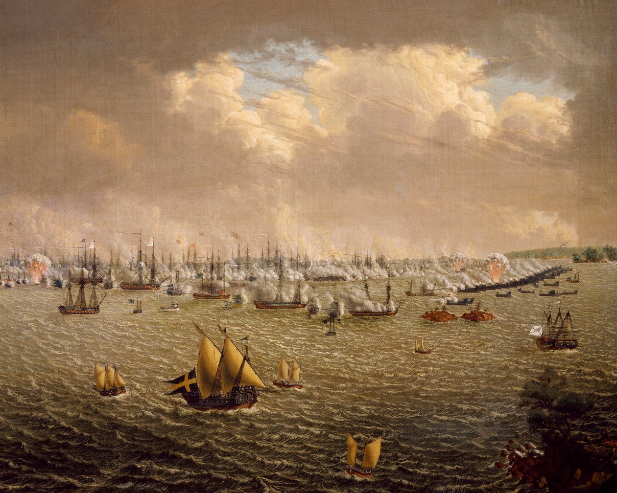Bitva u Skargardu mezi švédským a ruským loďstvem kvůli švédské nadvládě nad Finskem, 10. července 1790, Johan Tietrich Schoultz (1754-1807), rusko-švédské války od Johan Tietrich Schoultz