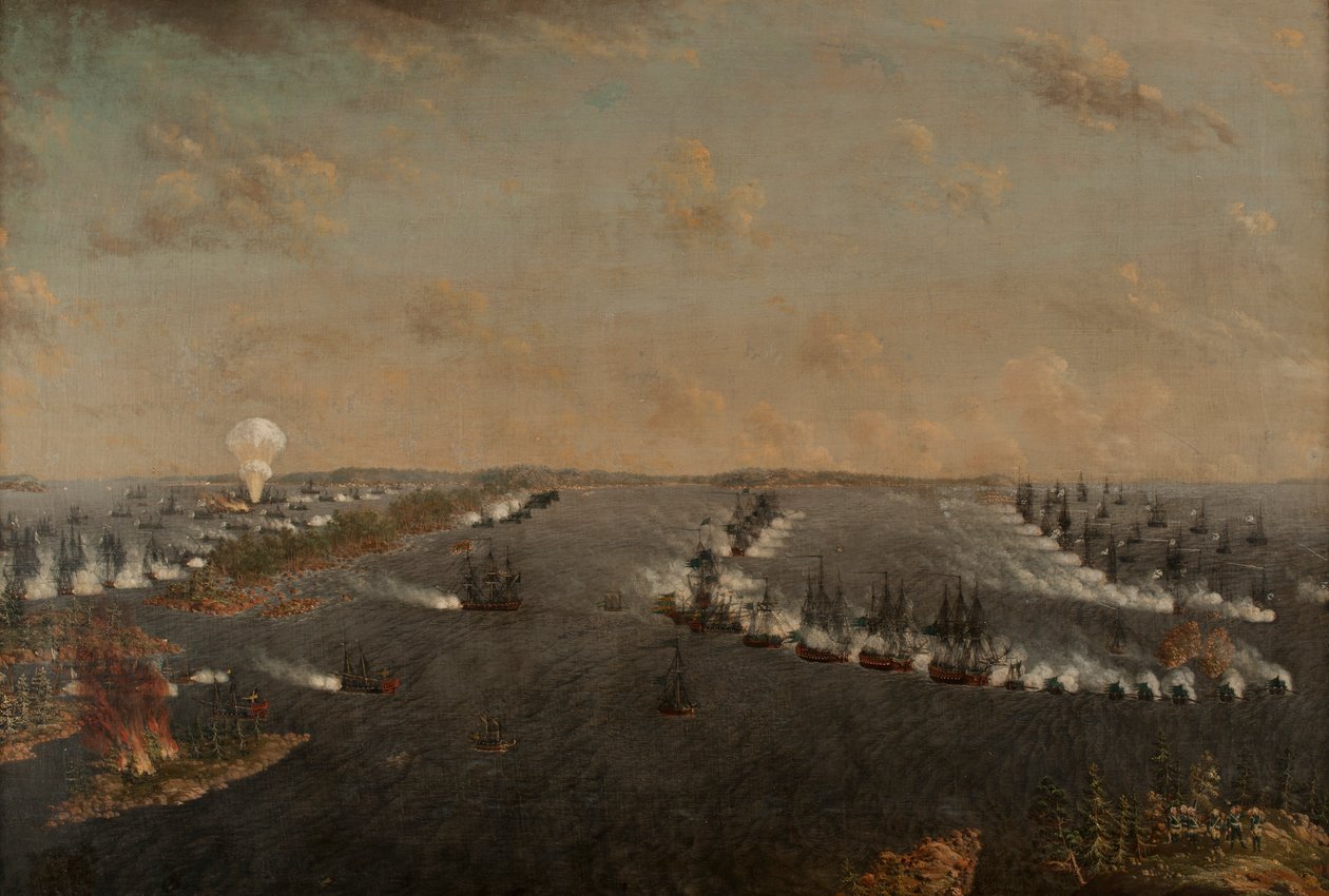 První rusko-švédská bitva u Rochensalmu 24. srpna 1789, c. 1790. od Johan Tietrich Schoultz