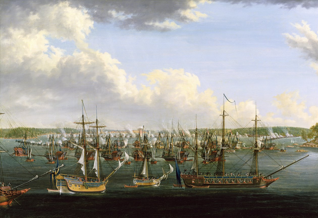 Bitva u Fredrikshamnu, 15. května 1790 olej na plátně od Johan Tietrich Schoultz
