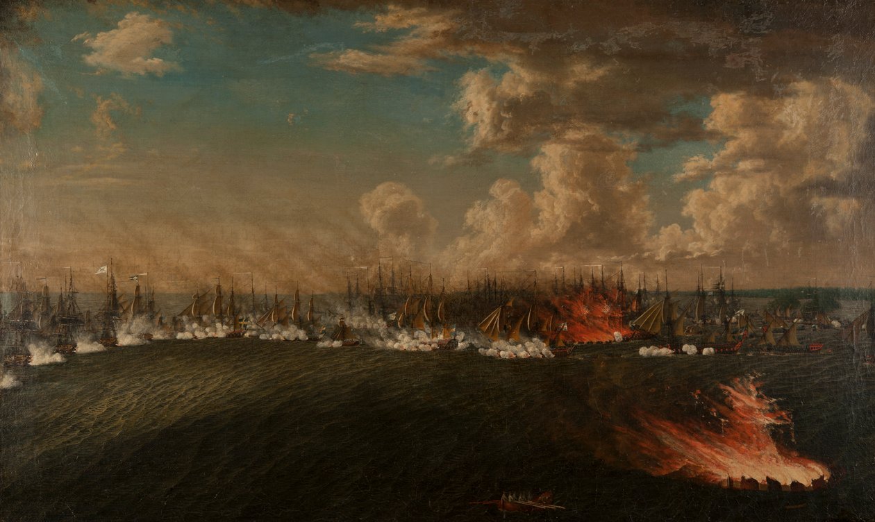 Bitva u Vyborgského zálivu 3. července 1790, 1791. od Johan Tietrich Schoultz