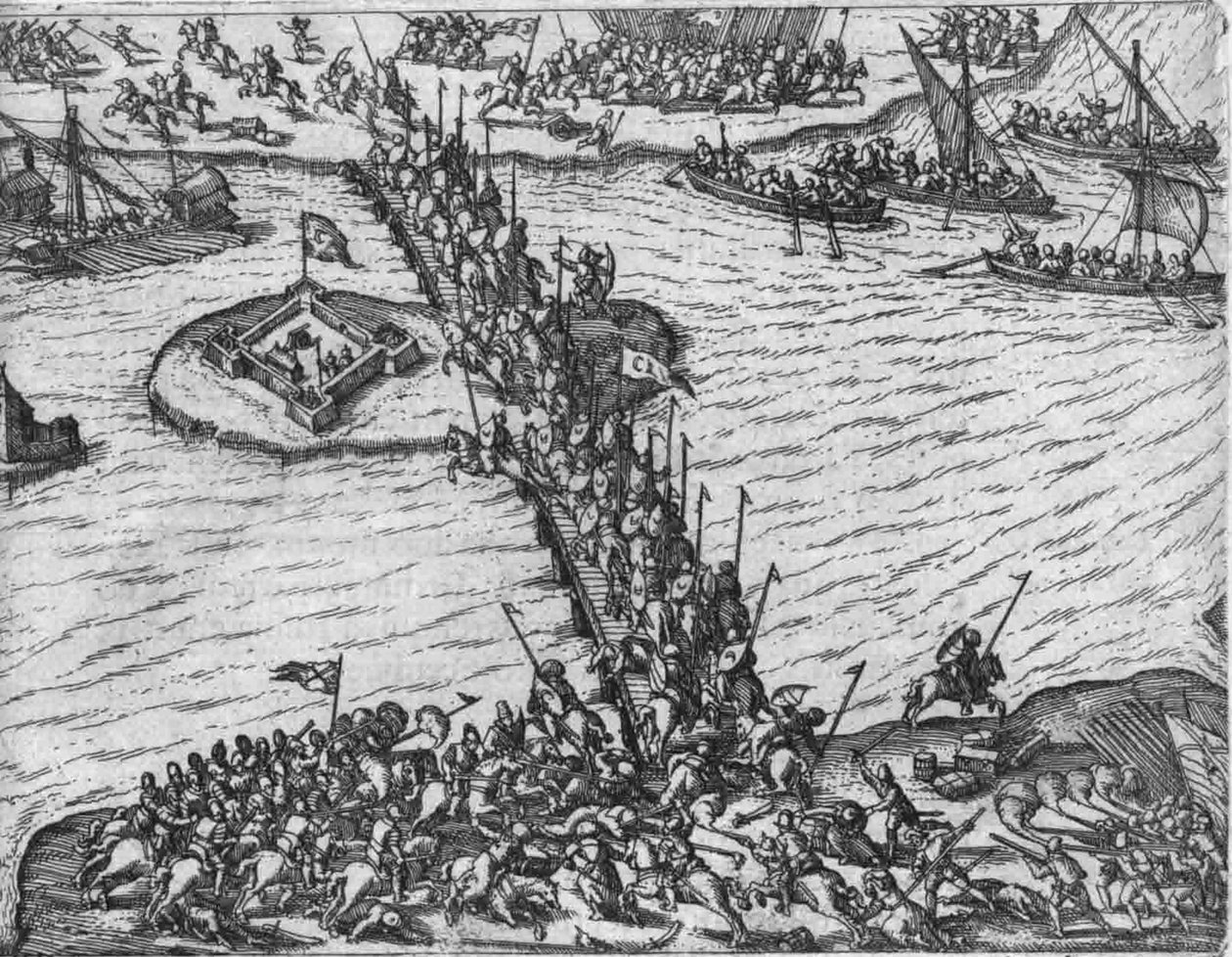 Zikmund Báthory porazil Turky v Giurgiu, říjen 1595 od Johann Adam Lonicer