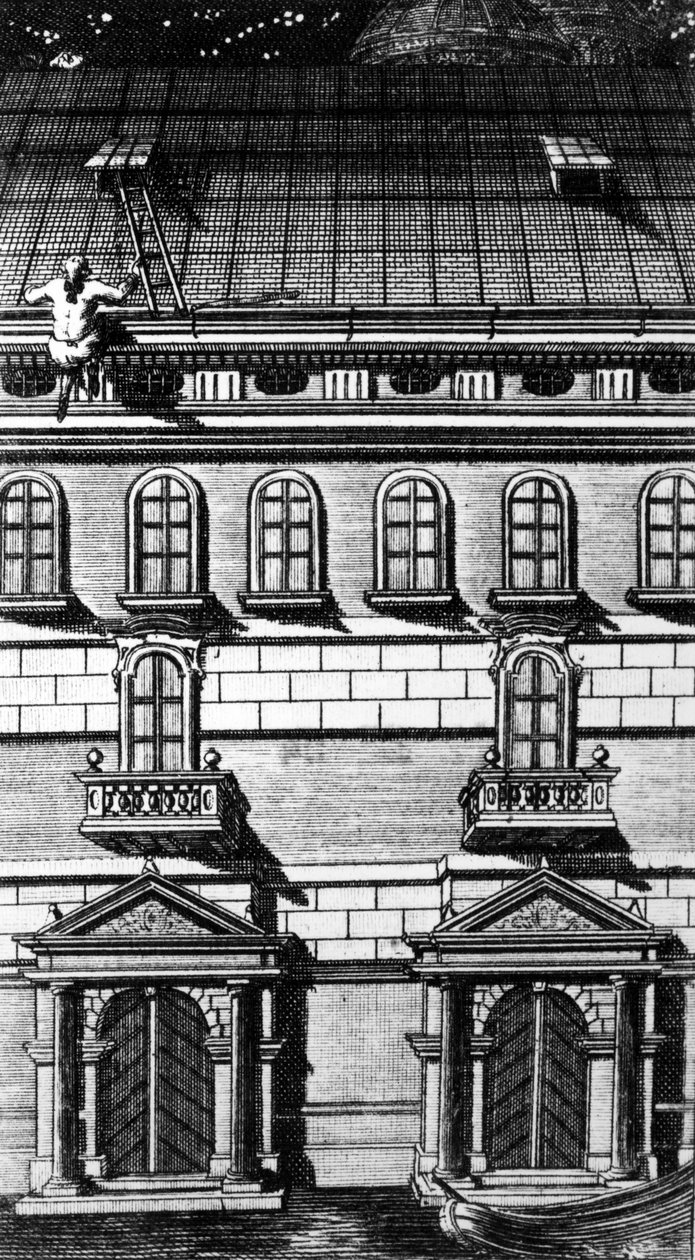 Ilustrace z „Příběhu o mém útěku z vězení Benátské republiky s názvem „I Piombi“ od Giacoma Casanovy, vydané 1788 od Johann Berka