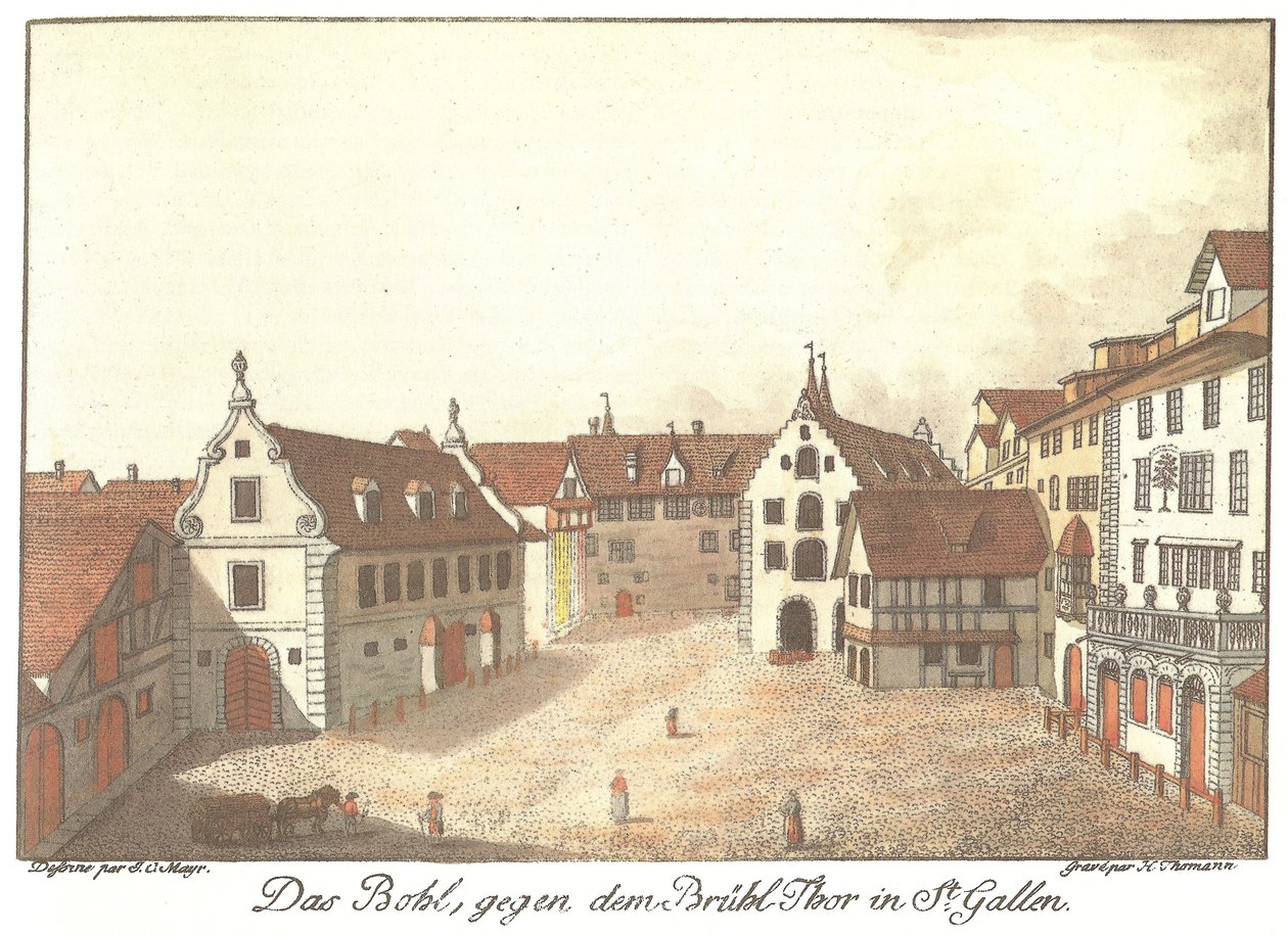 Bohl, proti Brühl-Thor v St. Gallen od Johann Conrad Mayr