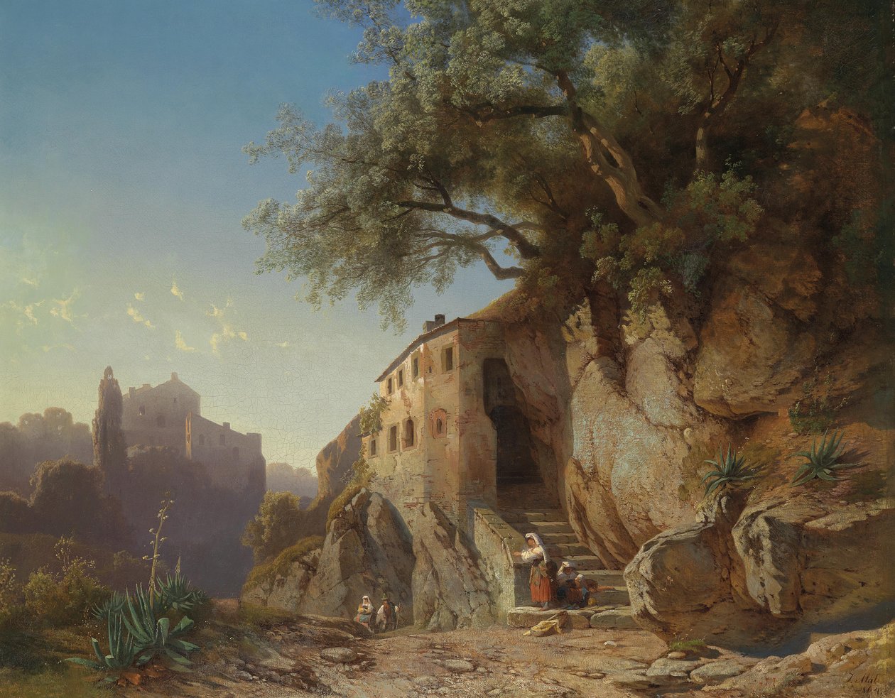Motiv z římské Campagny s pastýři od Johann Cornelis Mali