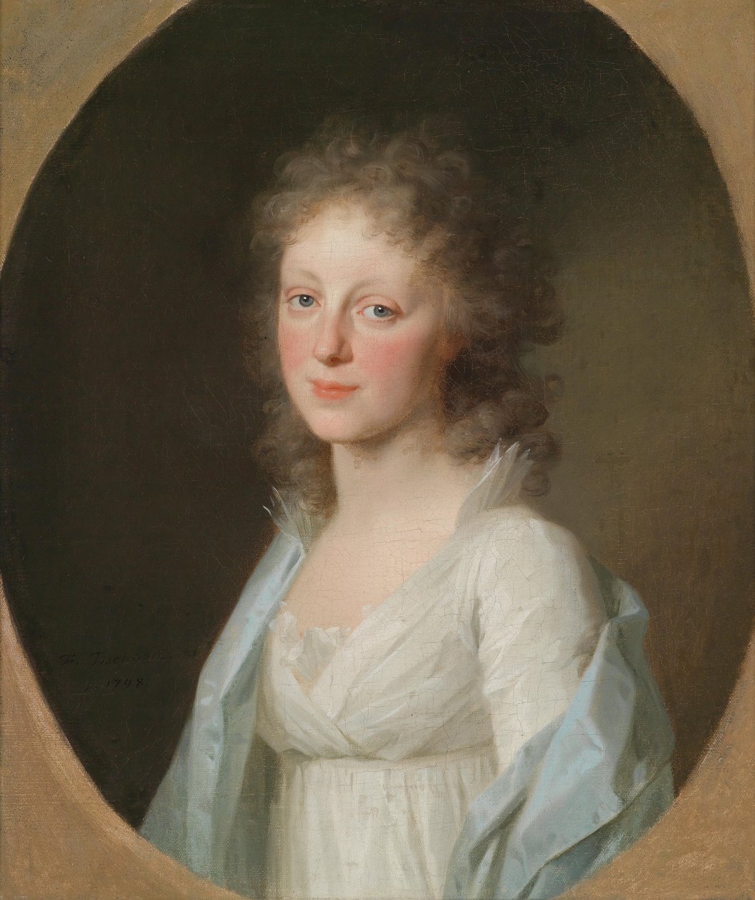 Paní Loder, rozená Richter Zde zobrazená dáma není dědičná princezna Amalie von Anhalt-Dessau, ale paní Loder (rozená Richter, data života neznámá), manželka známého lékaře Justuse Christiana (von) Lodera (1 od Johann Friedrich August Tischbein