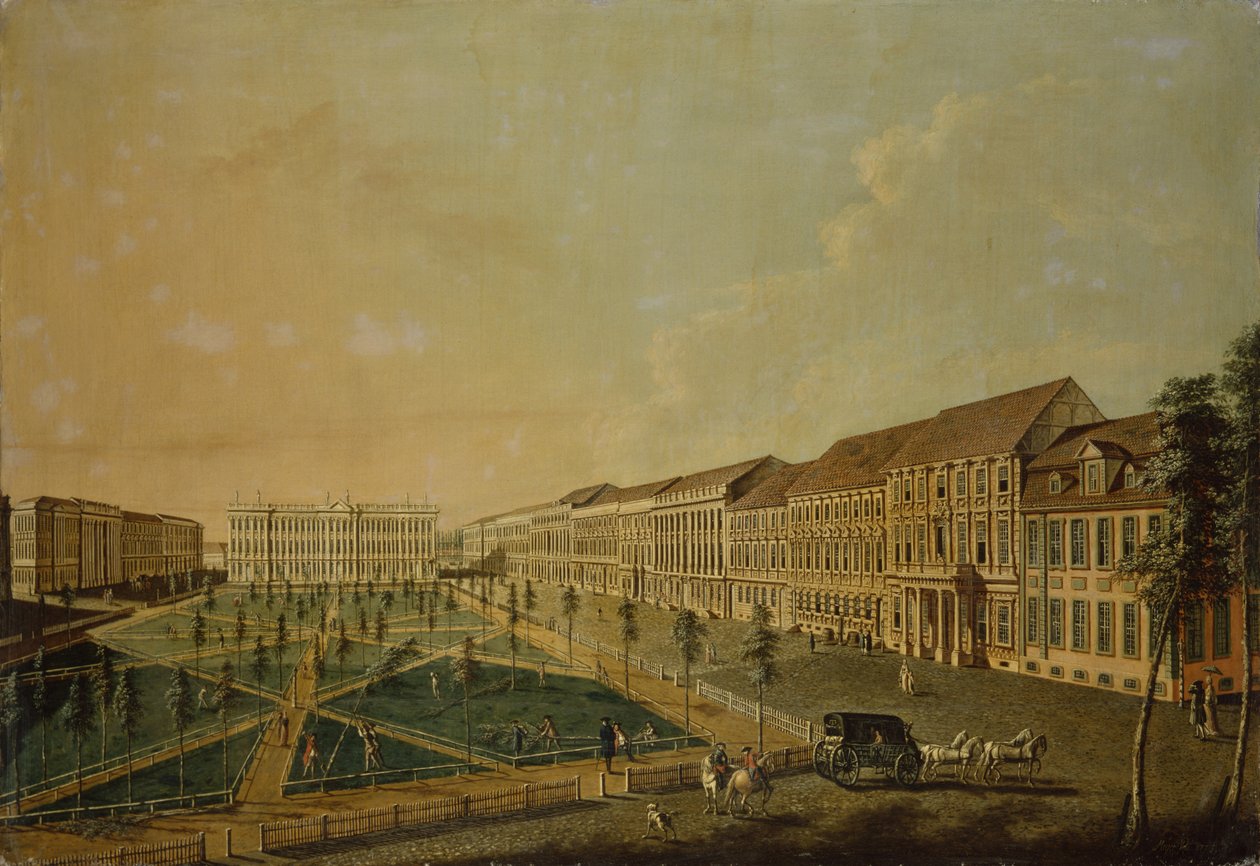 Pohled na Wilhelmsplatz od jihu, 1773 od Johann Friedrich Meyer