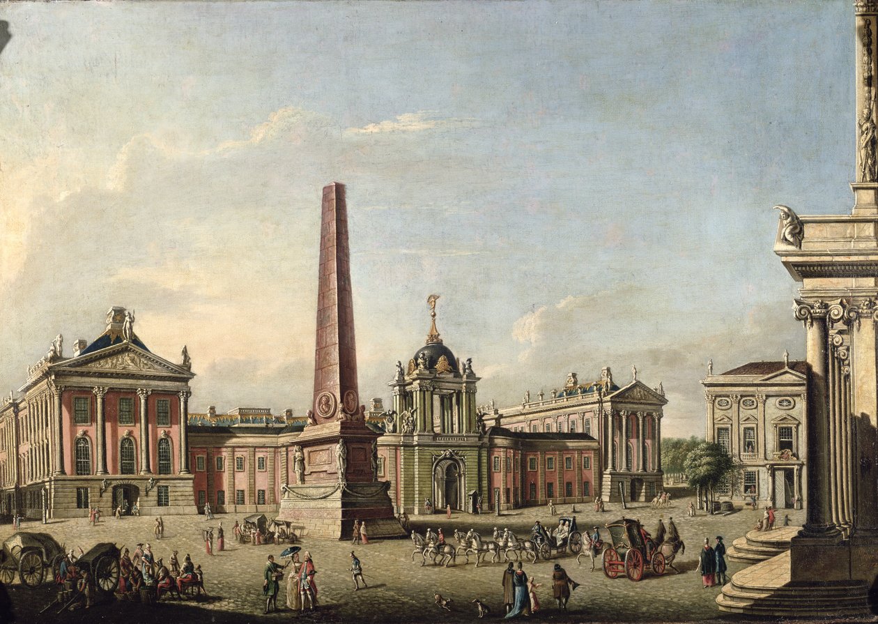 Pohled na starý trh a přední bránu zámku Sanssouci, 1773 od Johann Friedrich Meyer