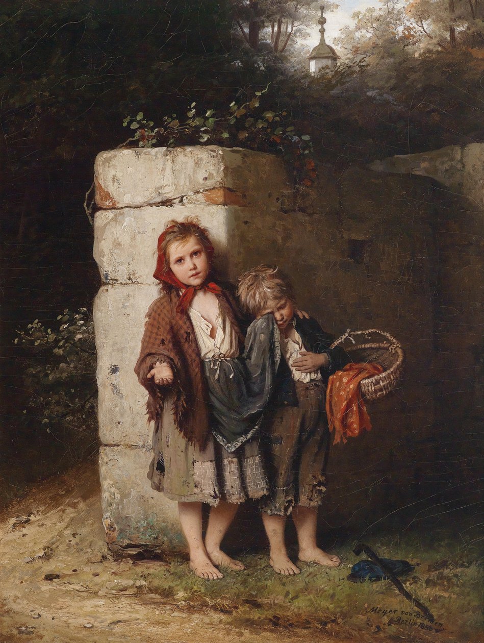 Žebřící děti, podepsané, datované, vepsané Meyer von Bremen od Johann Georg Meyer