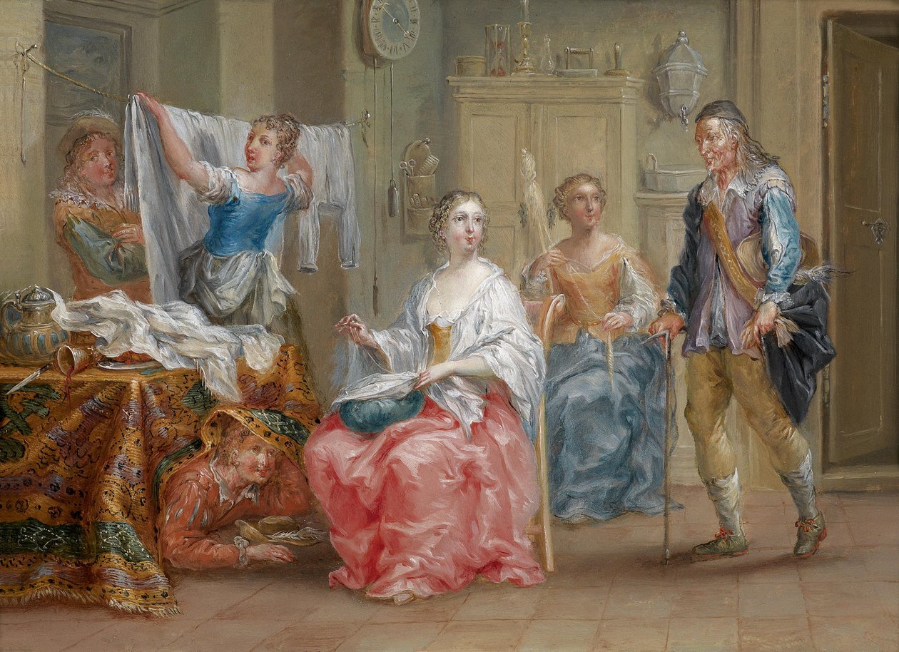 Znepokojení milenci od Johann Georg Platzer