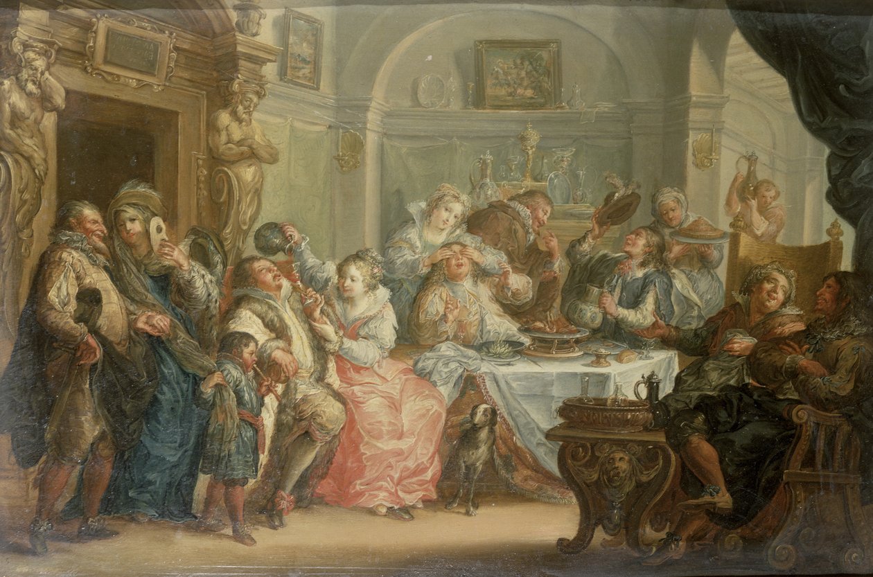 Fete Champetre (jeden z páru) od Johann Georg Platzer