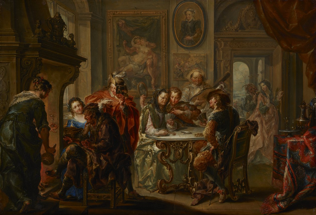 The Pleasures of the Seasons: Winter, cca 1730 (olej na mědi) od Johann Georg Platzer