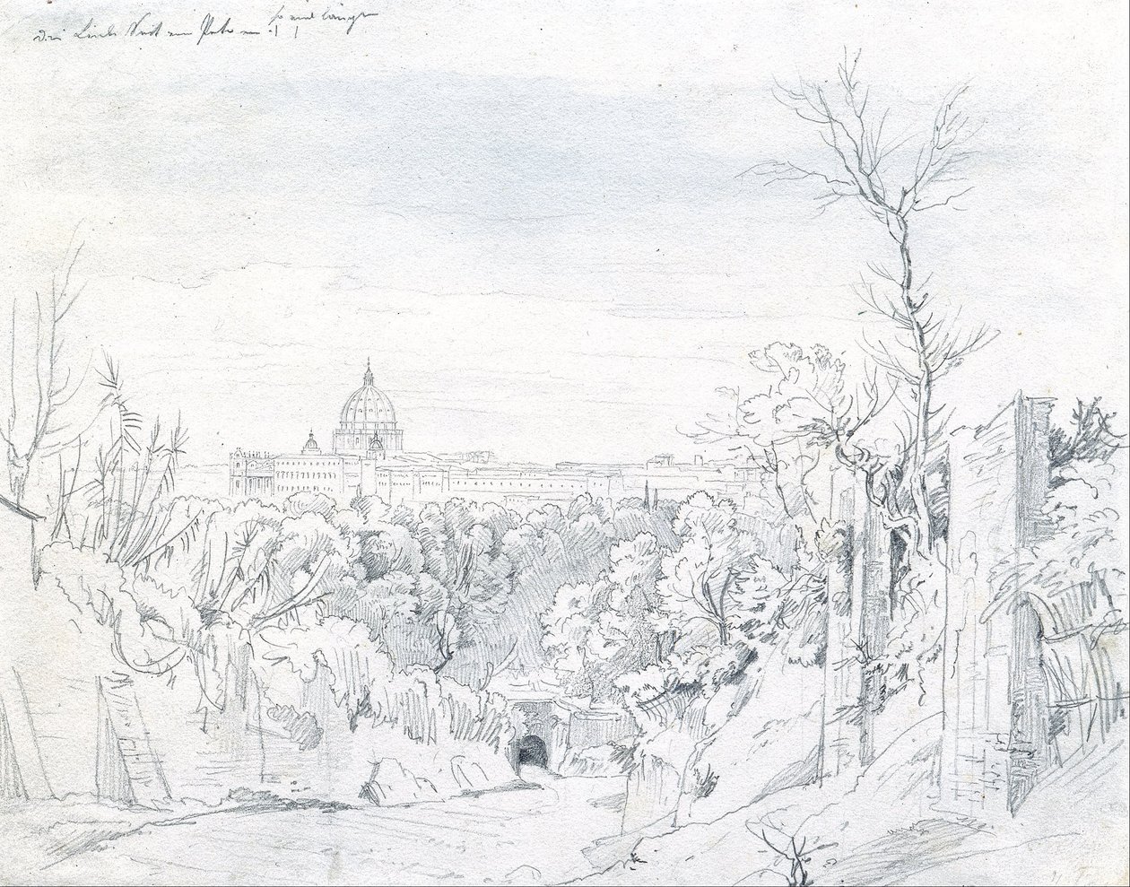 Pohled na baziliku svatého Petra v Římě od Johann Georg von Dillis