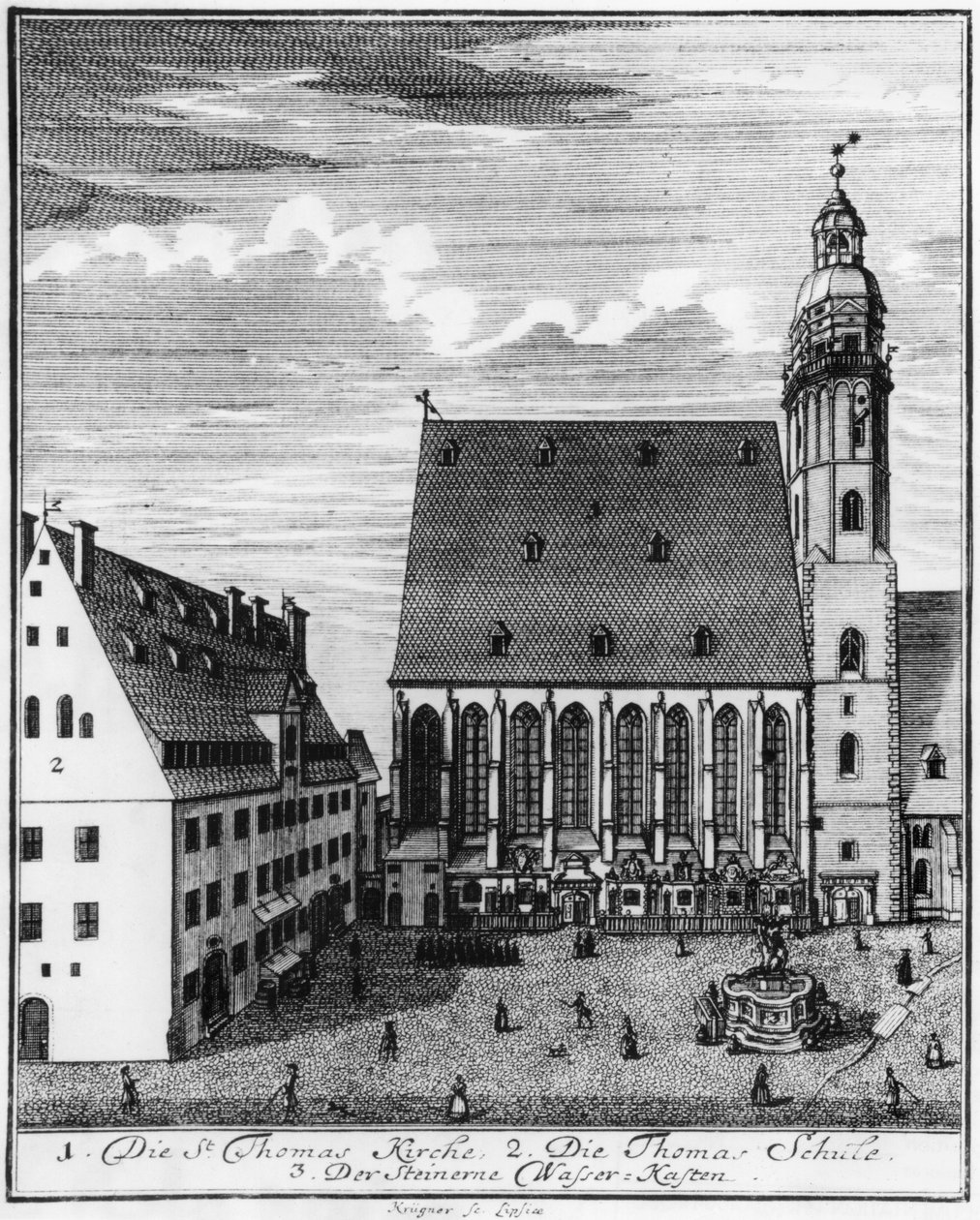 Kostel a škola svatého Tomáše v Lipsku, 1723 od Johann Gottfried Krugner