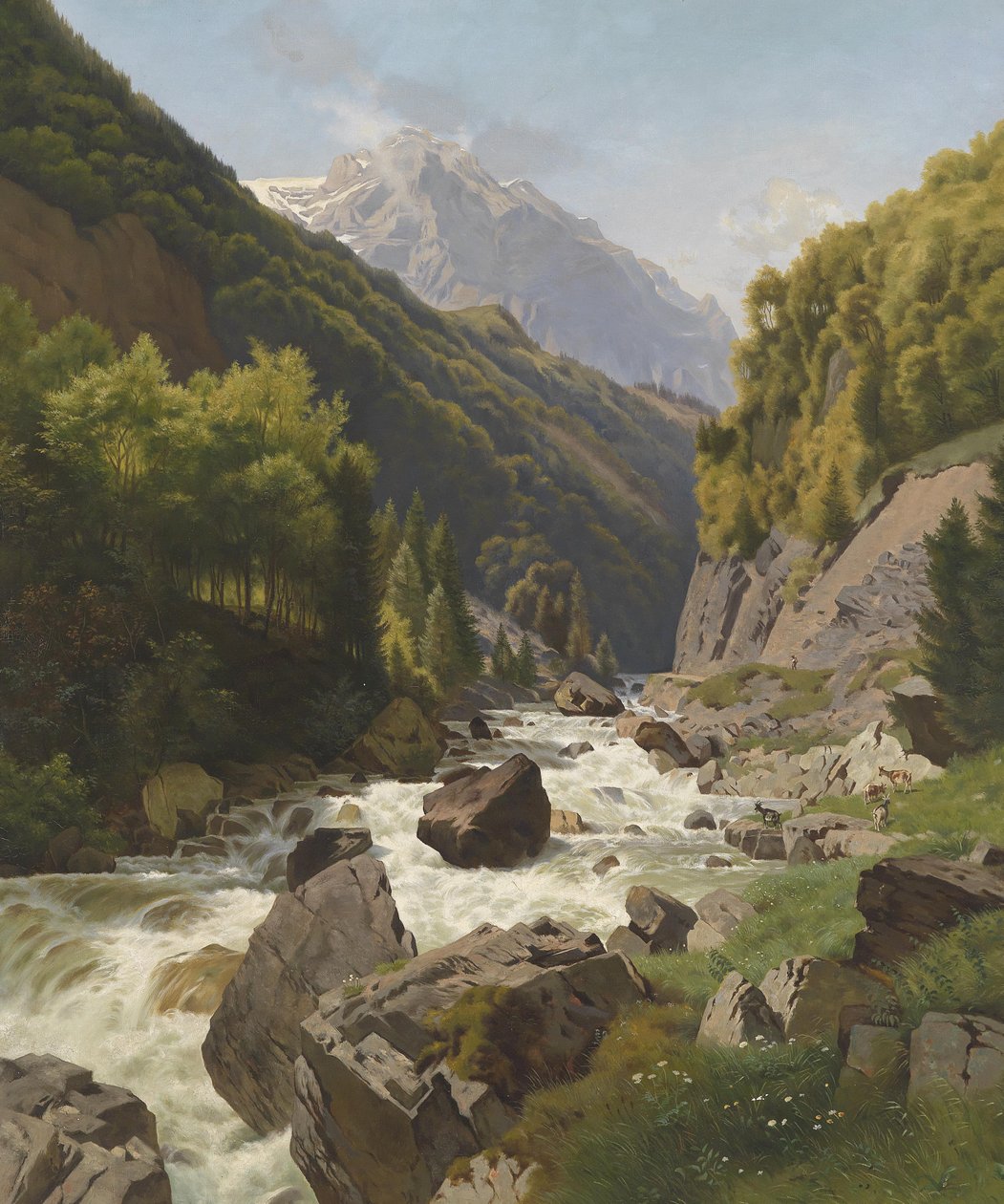 Soutěska na Lötschenbachu poblíž Glarus od Johann Gottfried Steffan