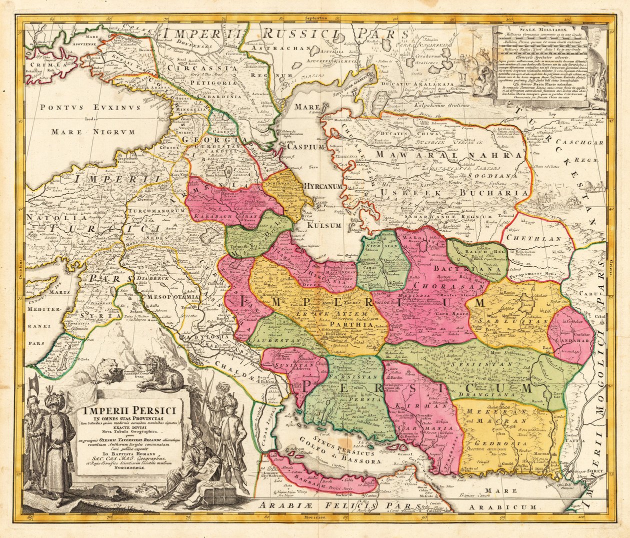 Mapa Persie od Johann Baptista Homann