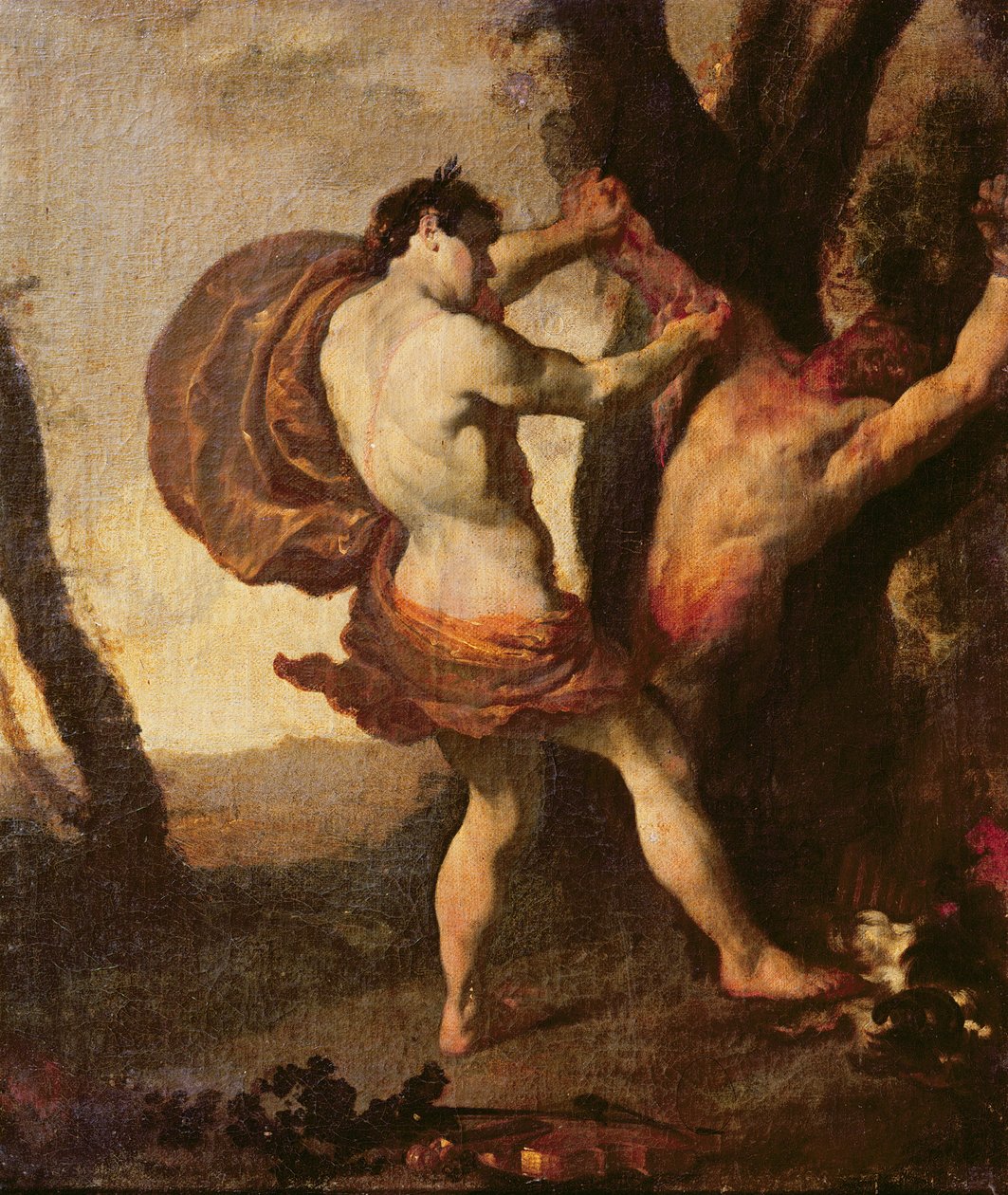 Apollo stahující z kůže Marsyas, kolem 1627 od Johann Liss or Lis or von Lys