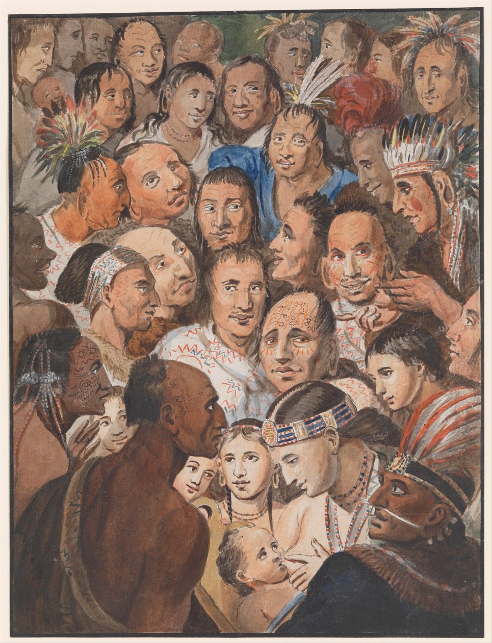 Tableau of Indian Faces, c.1811–13 od Johann Ludwig Krimmel