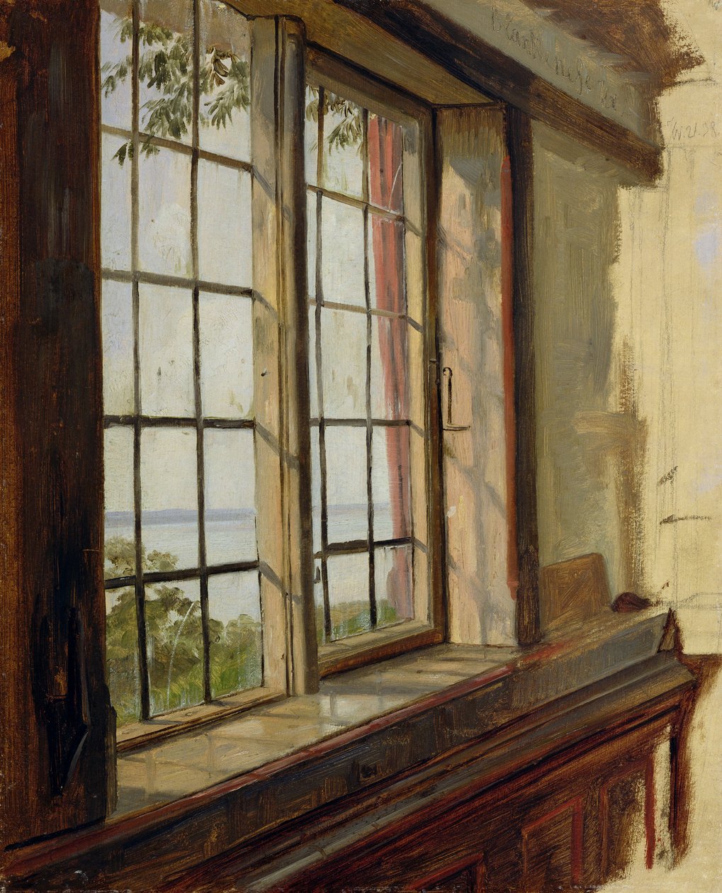 Pohled na Labe oknem, 1838 od Johann Martin Gensler