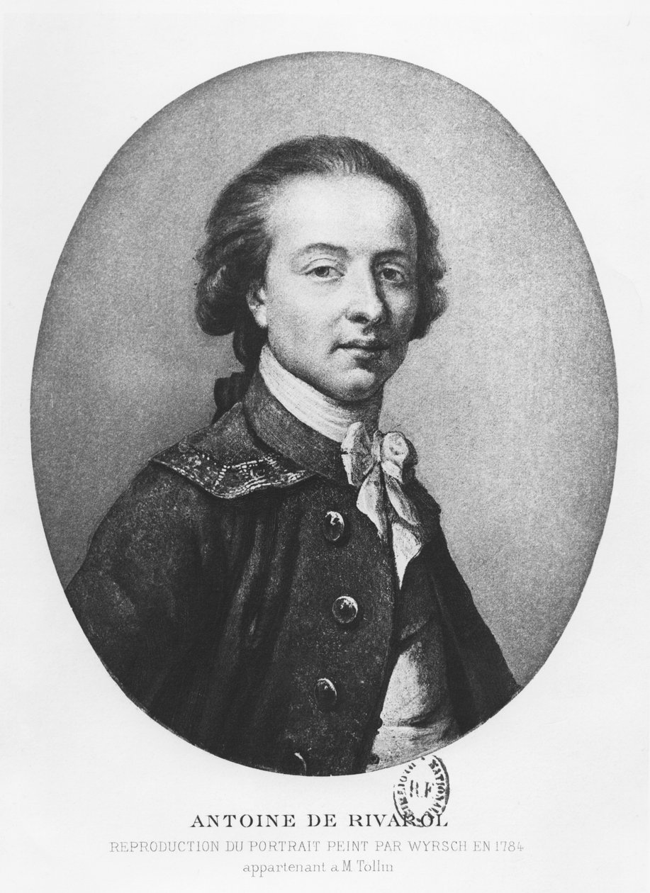 Antoine, hrabě z Rivarol od Johann Melchior Joseph Wyrsch or Wursch