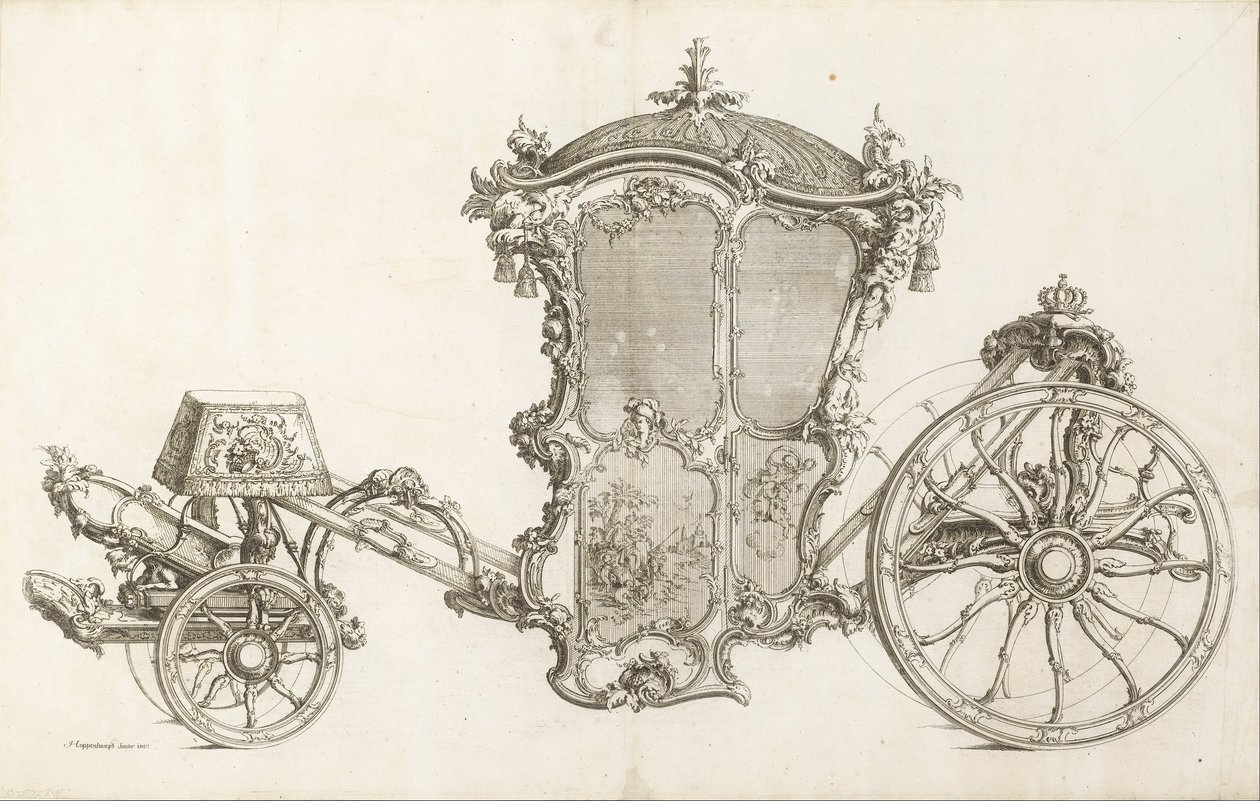 Design pro kočár od Johann Michael Hoppenhaupt