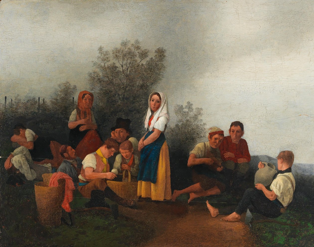 Rodina Schreiberů na vinici od Johann Michael Neder
