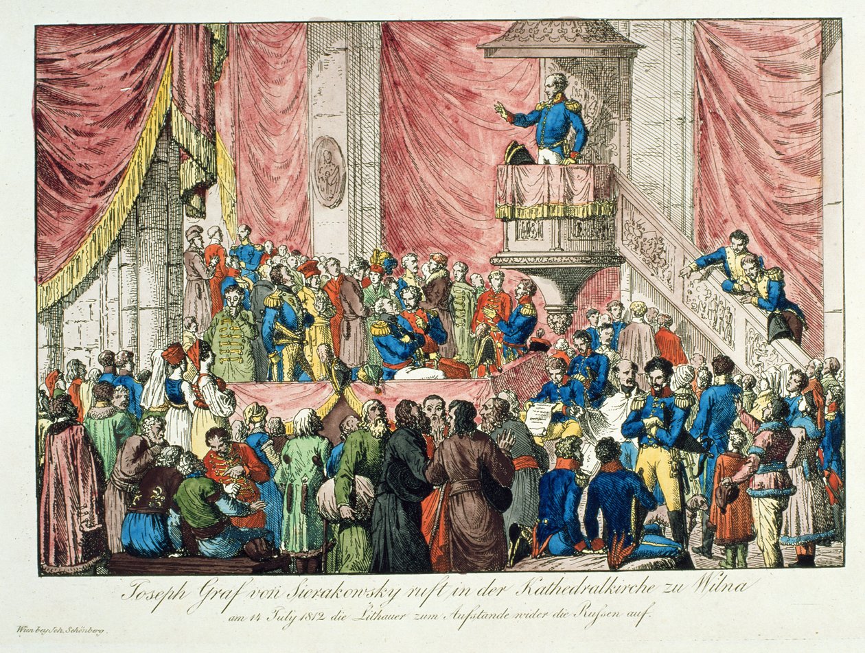 Generál Sierakowski vyzývající k litevskému povstání, 1812 od Johann Nepomuk Schonberg
