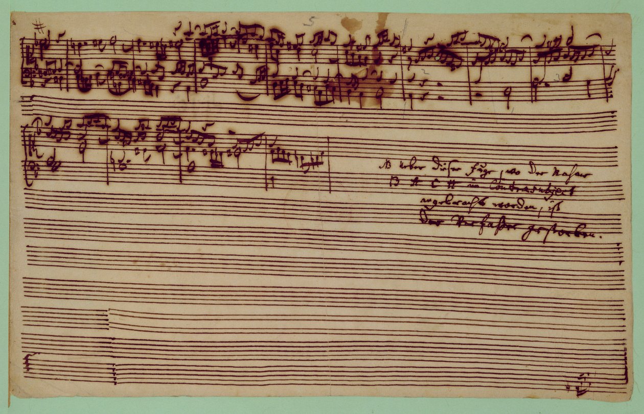 Poslední stránka Umění fugy, 40. léta 18. století (pero a inkoust na papíře) od Johann Sebastian Bach