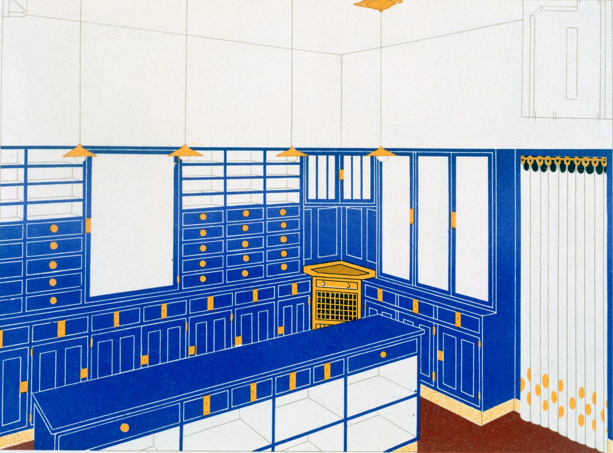 Das Interieur IV, obchod s rukavicemi, 1906 od Johann Stubner