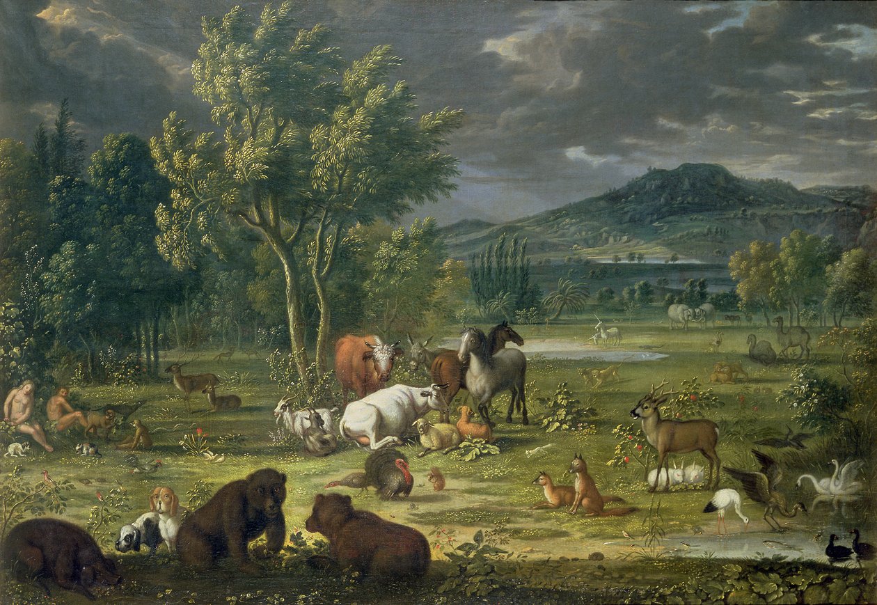 Adam a Eva v ráji od Johann Wenzel Peter