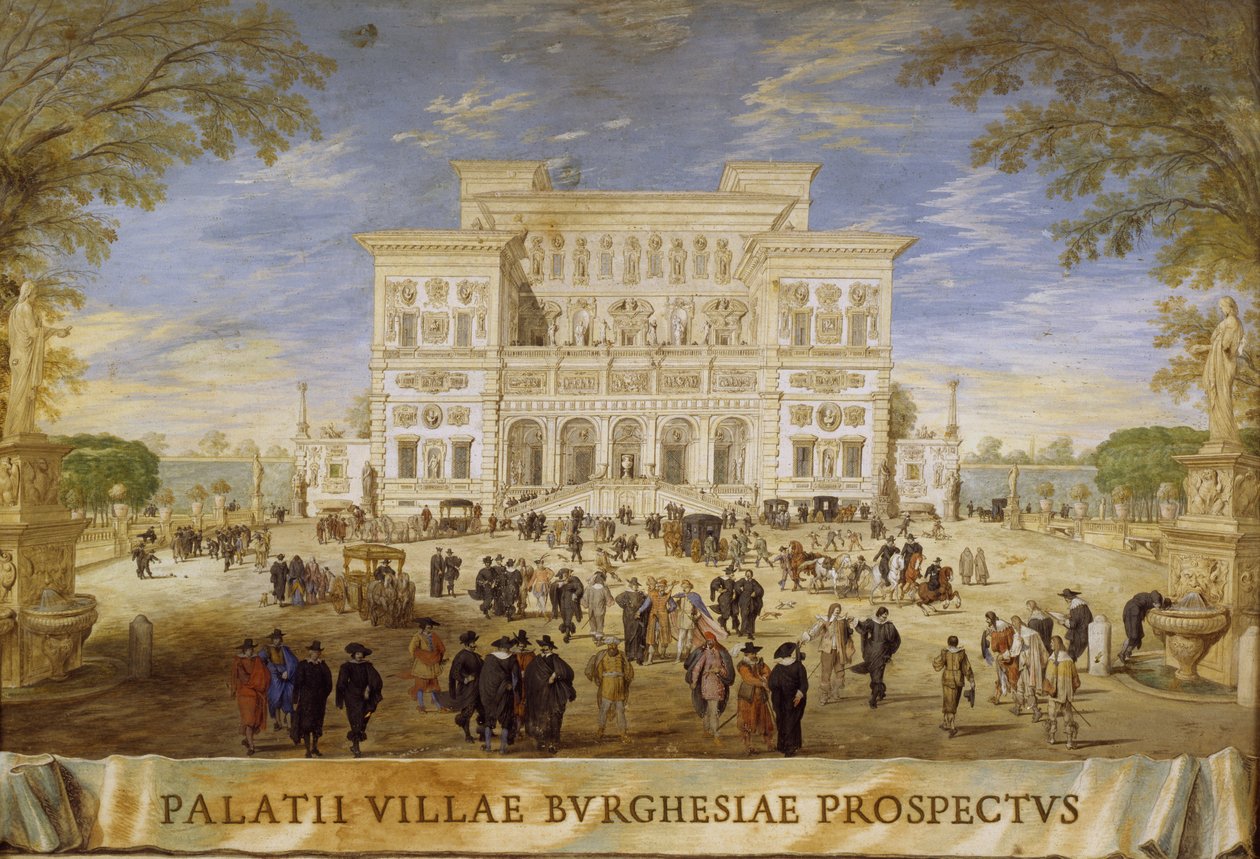 Pohled na Villa Borghese od Johann Wilhelm Baur