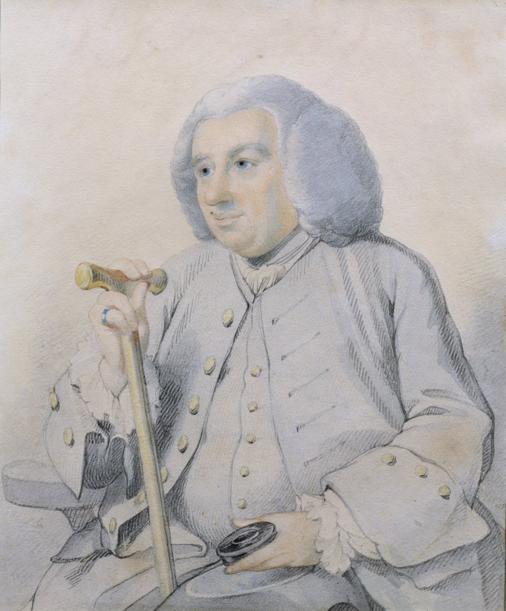 Sketch of the Portrait of Andrew Drummond (1688-1769), zakladatel banky, zabit v Cullodenu od Johan Joseph Zoffany