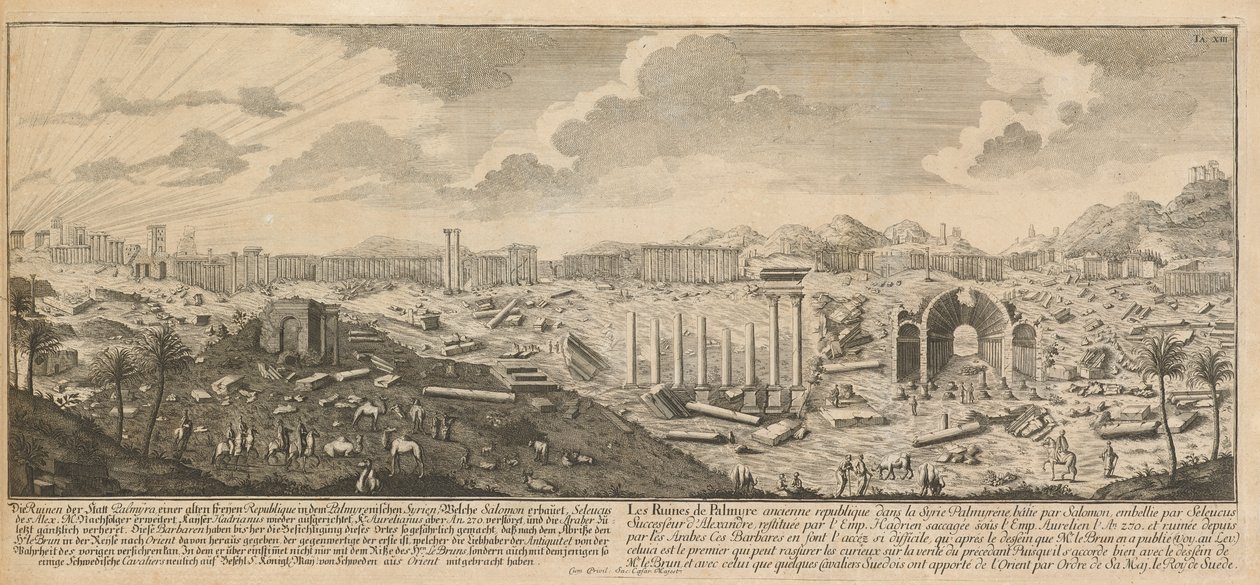 Ruiny Palmýry, starověkého města Sýrie od Johann Adam Delsenbach