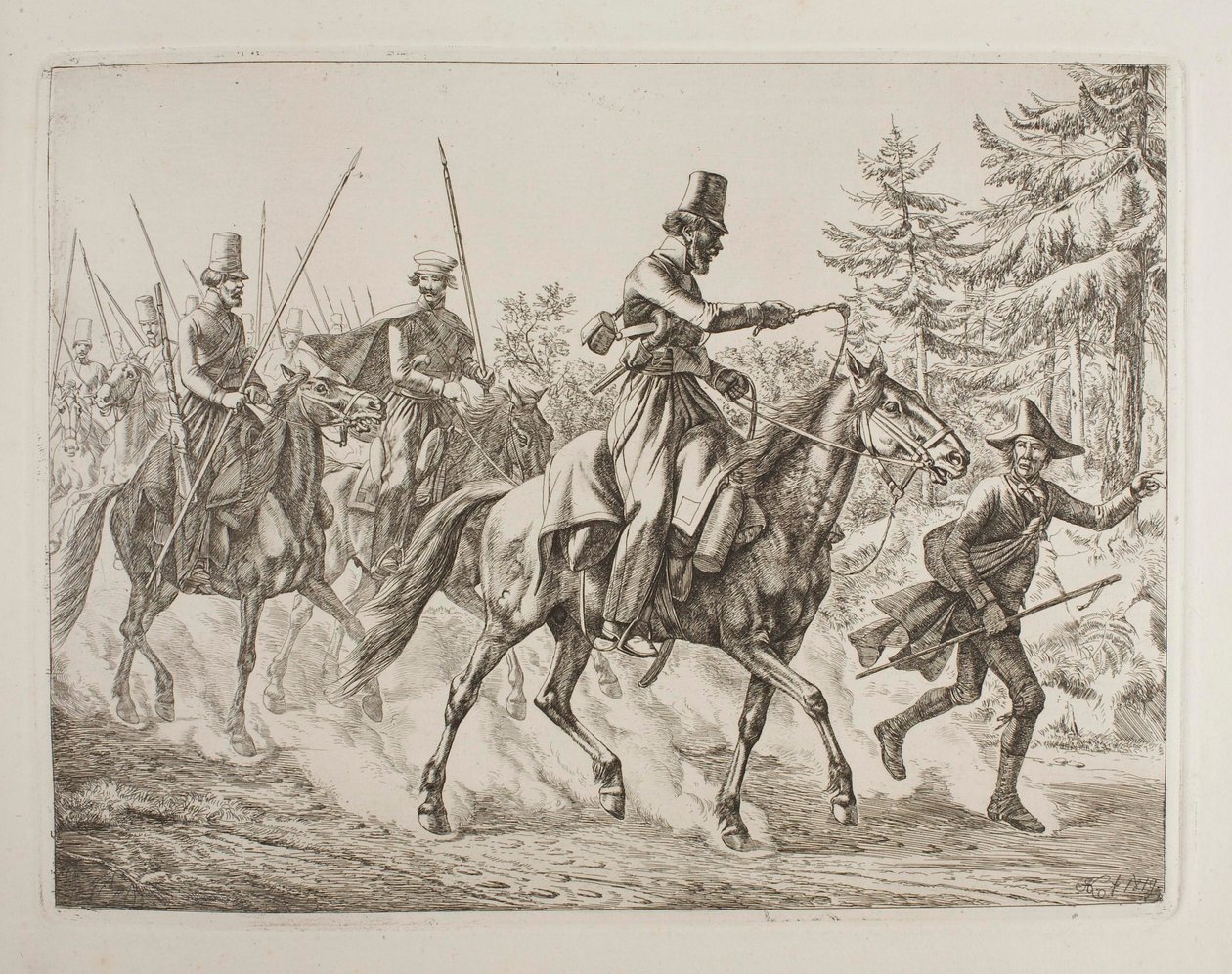 Oddíl kozáků s židovským průvodcem od Johann Adam Klein
