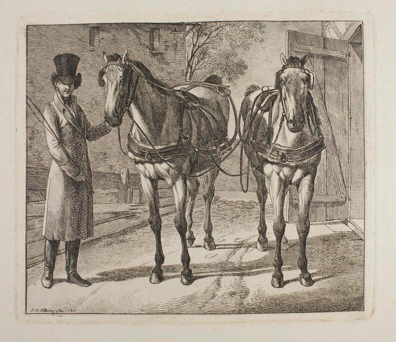 Kočároví koně s postrojem od Johann Adam Klein