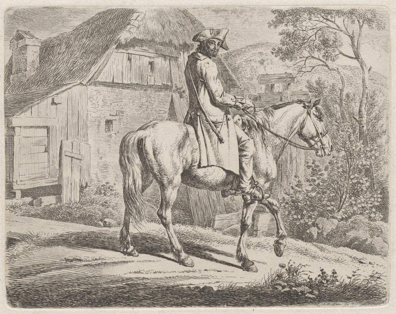 Obchodník s dobytkem na koni od Johann Adam Klein