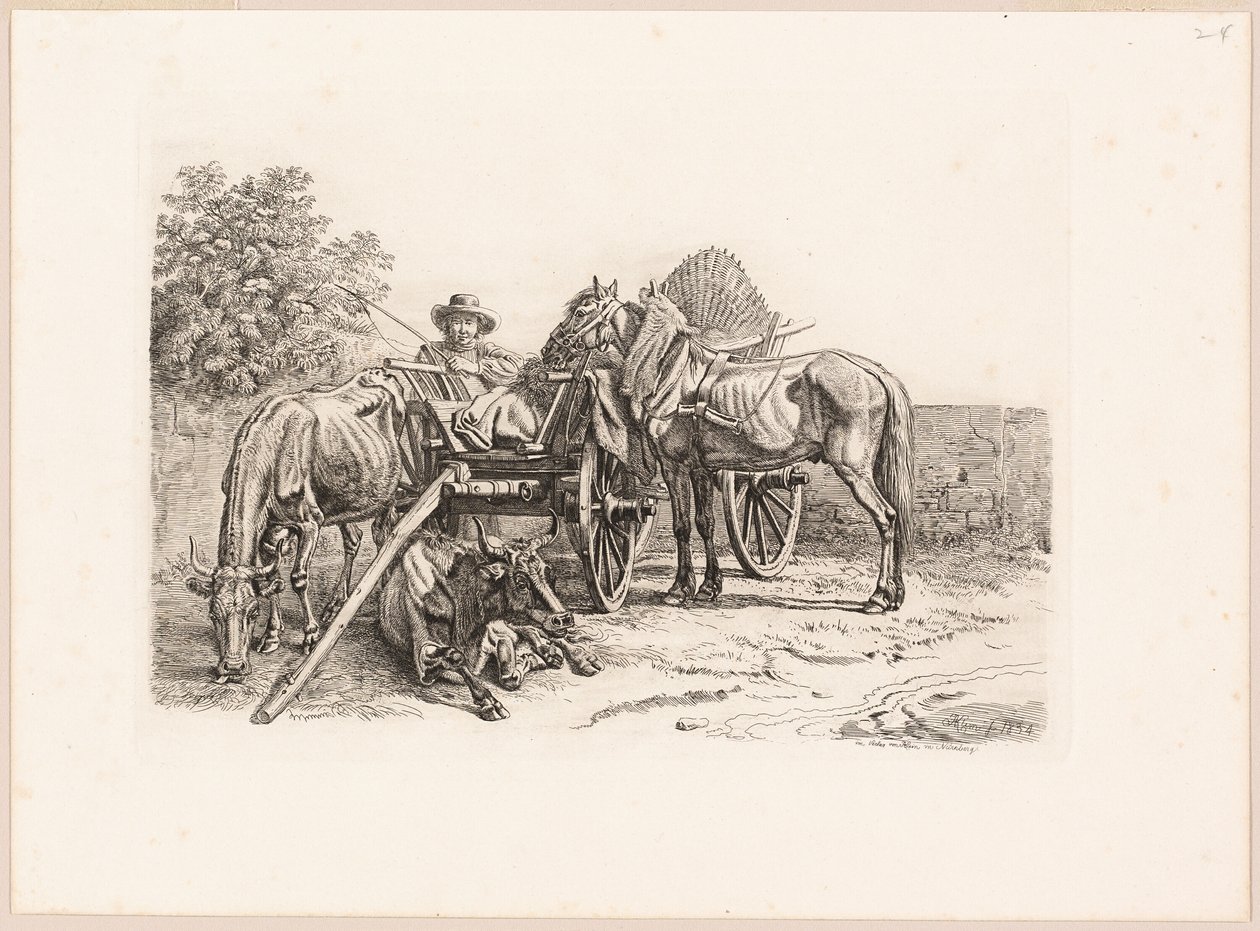 Farmář a jeho vozík od Johann Adam Klein