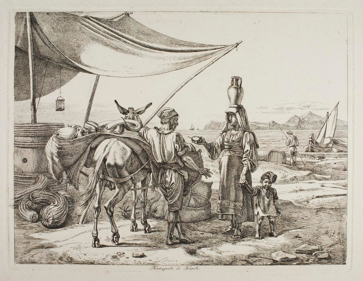 Prodavač ovoce z Neapole od Johann Adam Klein