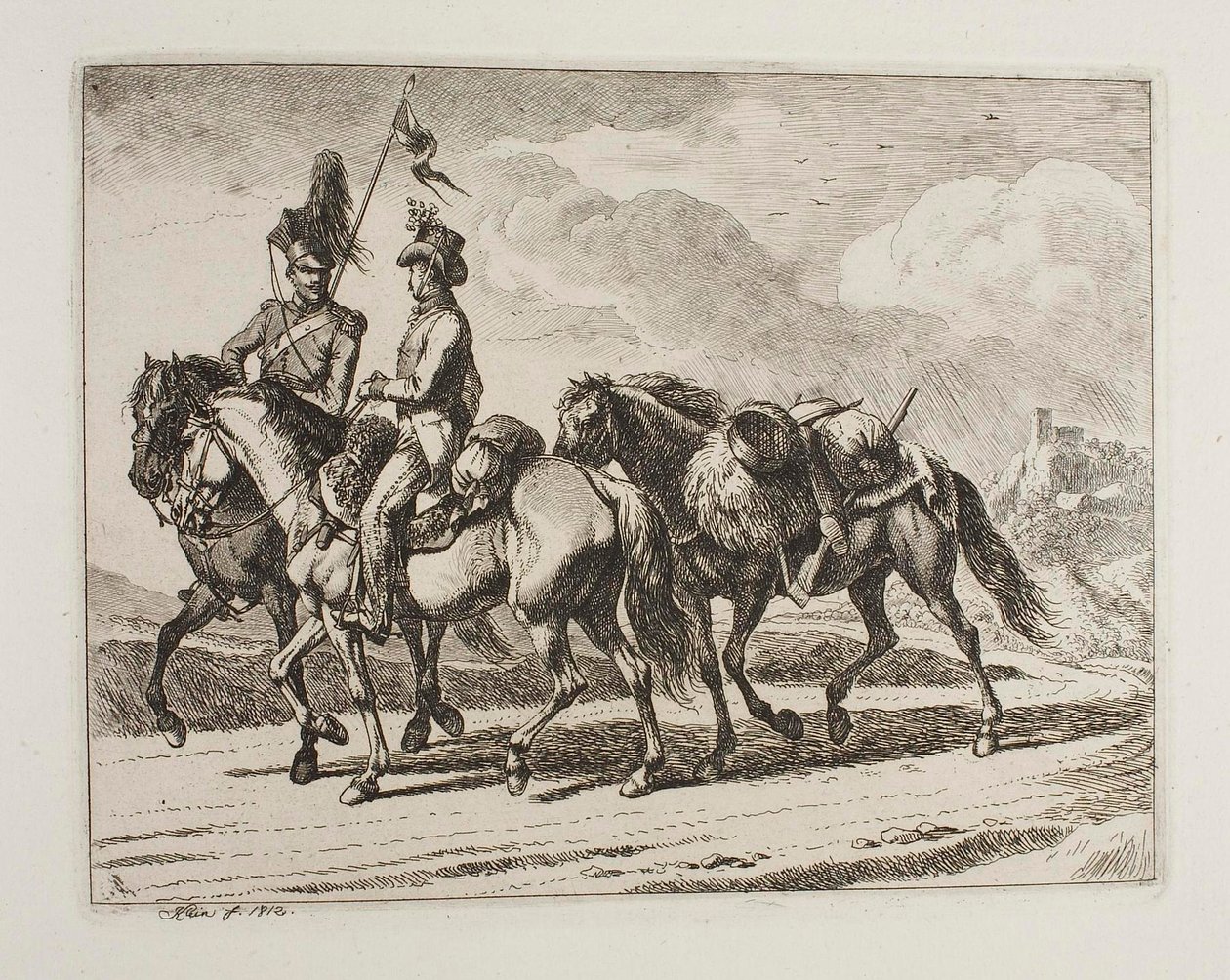 Vojenští jezdci od Johann Adam Klein